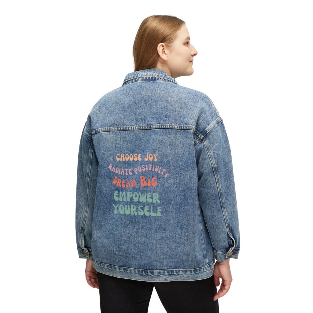 Choose Joy, Radiate Positivity - positivity themed denim jacket