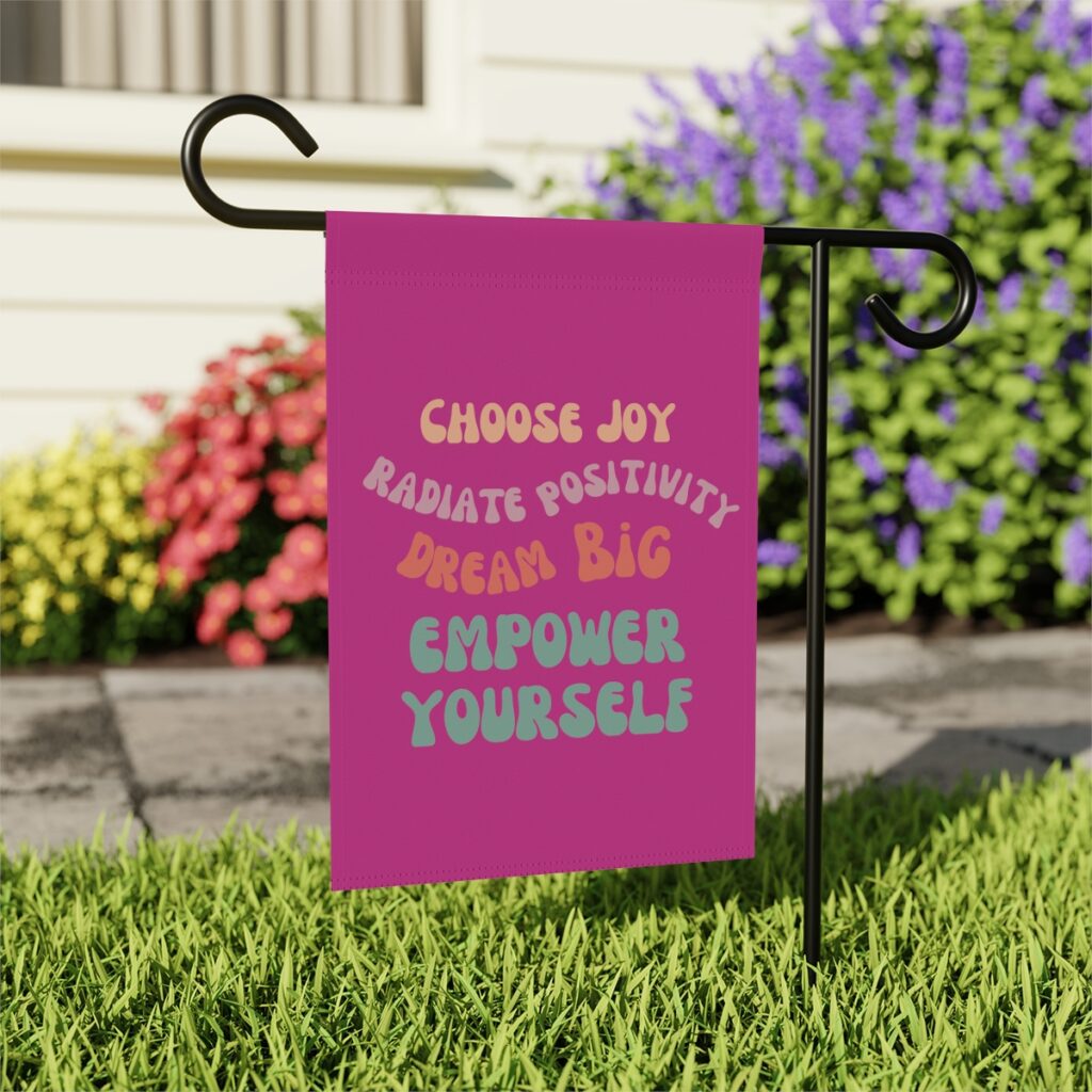 Choose Joy positivity themed garden banner 