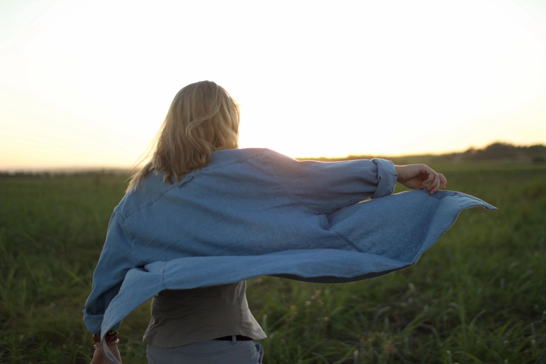 Woman embracing the beauty of nature